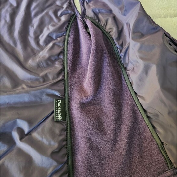 LL BEAN Dusty Purple Quilted Fleece Puffer Vest Zip Medium. Excellent Condition! - Picture 6 of 8